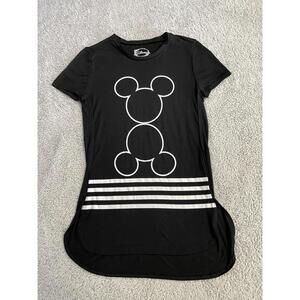 Disney Mickey Mouse Ladies Tee Black With White Outline Short Sleeve Size Medium
